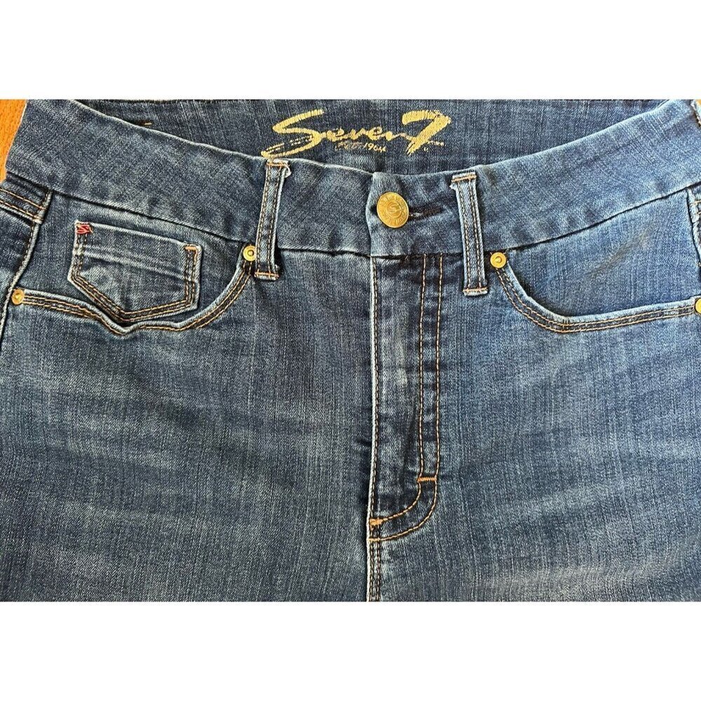 Seven 7 Tummyless High Rise Skinny Jeans Women’s Size 10 Stretch Blue Denim - Picture 5 of 11